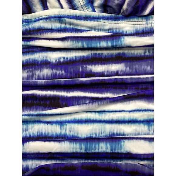 New. La Blanca BLUE Serene Stripe Tummy-Control Strappy One-Piece Swimsuit. Reta - Picture 12 of 12